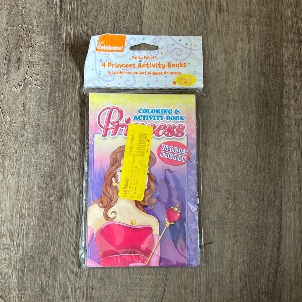 4/$25 Princess party supplies colouring booklets for loot bag birthday Halloween